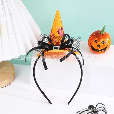 Halloween Witch Hat Headband with Spider Web Design for Children - 8