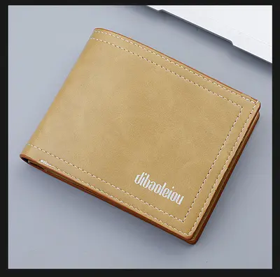 Erkek Kısa PU Cüzdan, Retro Günlük Para Klipsi ve Kartlık - 7