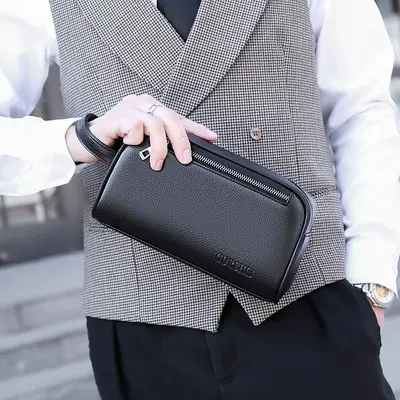 Soft Leather Multi-Pocket Large-Capacity Men's Business Handbag - 3