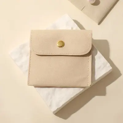 Ultra-suede Flocked Jewelry Bag Portable Travel Jewelry Pouch Premium Velvet Jewelry Storage Bag - 8