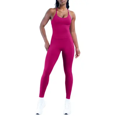 Seamless Backless Yoga Set for Women, Peach Hip Effect, Tight Running Fitness Suit
