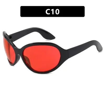 Oversized Frame Y2K Sunglasses, Futuristic Design - 9