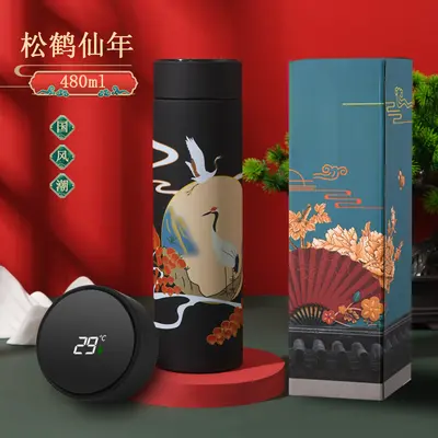 智能温度显示保温杯批发国潮礼品水杯制定测温商务杯子中国风直杯 - 8