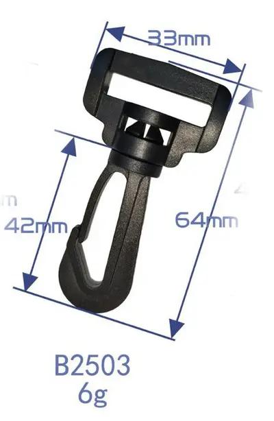 POM Plastic Rotating Dog Clasp, Swivel Webbing Hook for Bags - 11