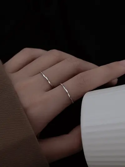 925er Silber glatter minimalistischer Ring