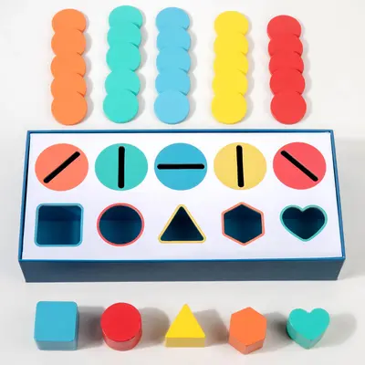 Geometrie-Erkennungstraining Sortierbox mit Farbpaarung, 3-6 Jahre