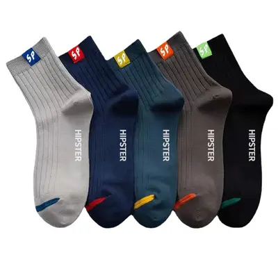 Men's Autumn Winter Long Socks, Pure Color Cotton Mid-Tube Socks, Trendy Odor-Resistant Sweat-Absorbent Long Tube Men's Socks, Comfortable