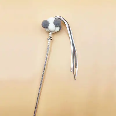 Fairy Cat Teaser Wand with Bell and Feather, Long Handle, Chew-Resistant - 10