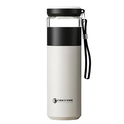 Seramik İçlikli Termos Bardak, Çay Süzgeçli Ofis Su Bardağı, 400 ml - 6