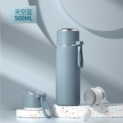 Großer Edelstahl-Thermobecher mit Tee-Wasser-Trennung - 11