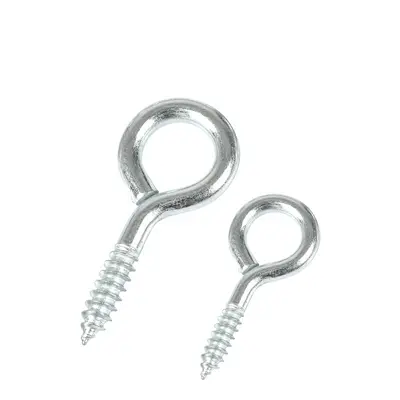 Open-Eye Self-Tapping Screw, Question Mark Hook, Plastic-Coated Cup Hook - 12