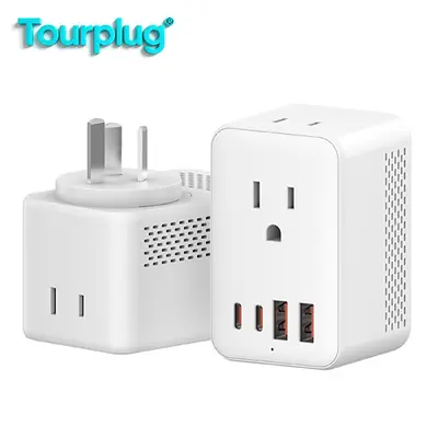 220V to 110V Step-Down Travel Converter Socket GaN20W