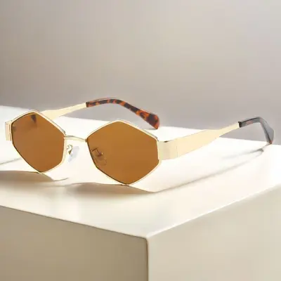 Oval Metal Frame Sunglasses for Women - 13