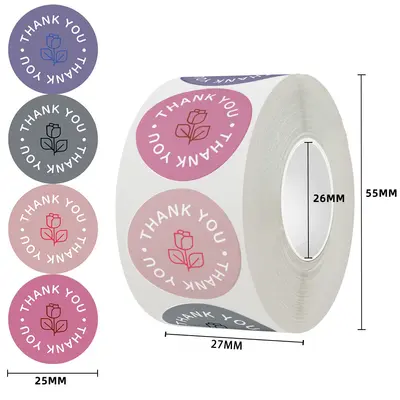 Thank You Stickers, Floral Seal Stickers for Baking Paper Envelopes - 10