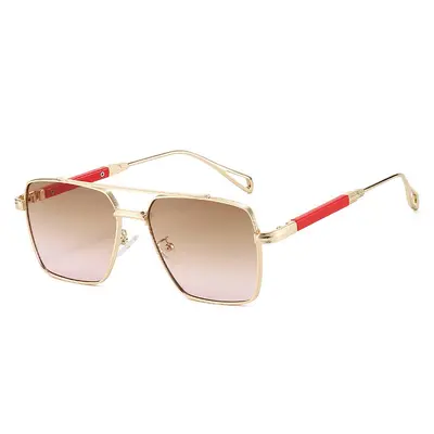 Quadratische Herrensonnenbrille aus Metall mit Doppelsteg - 10