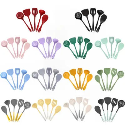 Silicone Spatula Spoon Set Non-stick Cookware Utensils Soup Spoon Cooking Shovel Kitchen Tools Home Kitchenware Accessories - 12