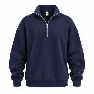 Women's sports sweatshirt, half zip, mock neck, long sleeve, warm - 8