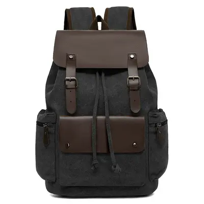 Minimalist Men's Canvas Backpack, Large Capacity, Retro Style - 5