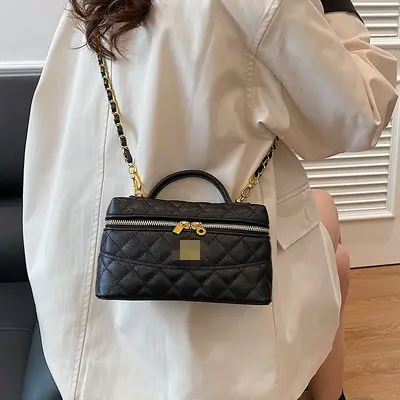 Damen-Schultertasche mit Rautensteppung 2025, Umhängetasche - 4