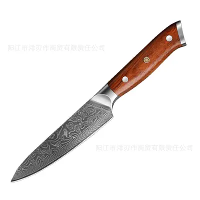 Damascus pattern knife set with rosewood handle chef knife - 9