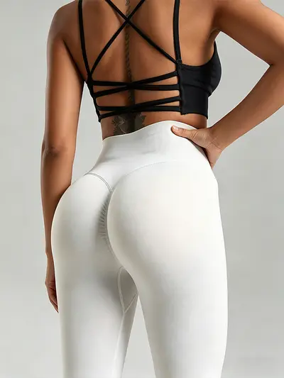 Matte nahtlose Yoga-Leggings mit hohem Bund, Po-Lift, 7/8-Länge