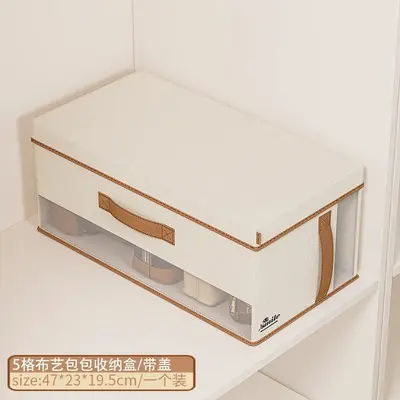 Handbag storage box with lid, wardrobe organizer, compartmentalized, large capacity - 10