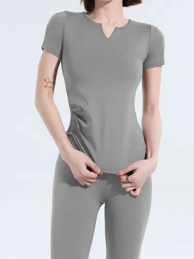Women's Yoga Set, Summer 2026, Quick-Dry Short Sleeve Sports Outfit - 3