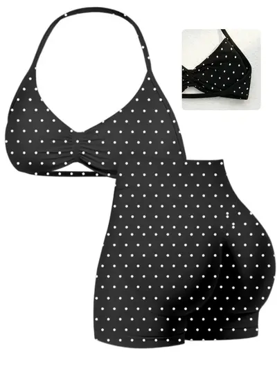 Seamless High-Stretch Women's Yoga Set with Halter Bra and Three-Quarter Leggings - 10