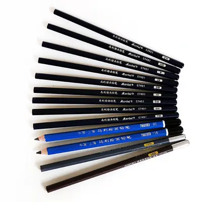 Marley 2B-14B Matte Drawing Pencil Set, Extra Thick Sketch