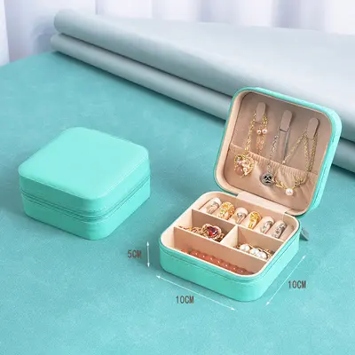 Schmuckkasten Aufbewahrungsbox tragbar Ohrringe Ohrringe Handschmuck Halskette Ring kleine elegante Mini neue Box - 9