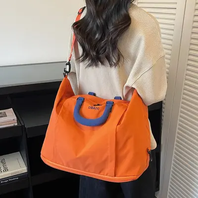 Große Kapazität leichte Reisetasche Handtasche Umhängetasche Yoga Fitnesstasche tragbar erweiterbar Aufbewahrung Gepäcktasche