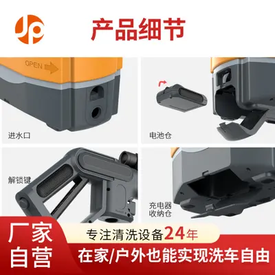 外贸增压强力洗车水枪套装17水箱家用刷车浇灌免接水电车载清洗机 - 5