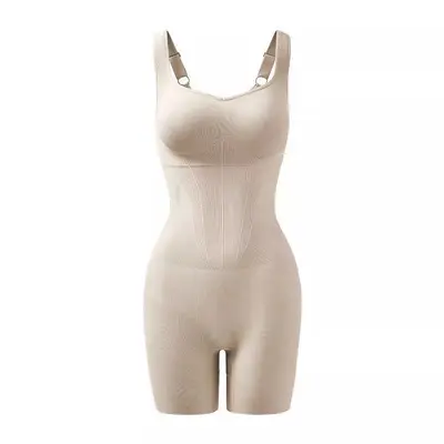 Black Shapewear Bodysuit, Wide Straps, Padded Bra, Back Hook-and-Eye Closure - 9