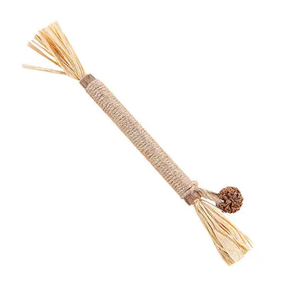 Matatabi Diş Kaşıma Çubuğu Kedi Oyuncağı Rafya ve Sisal İpli Kedi Oltası - 6