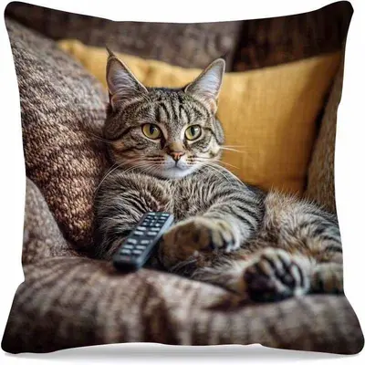 TEMU Hot-Selling Cat Plush Pillow Cover Cute Adorable Animal Cushion Bedroom Home Sofa Decorative Throw Pillow Cover Wholesale - 12