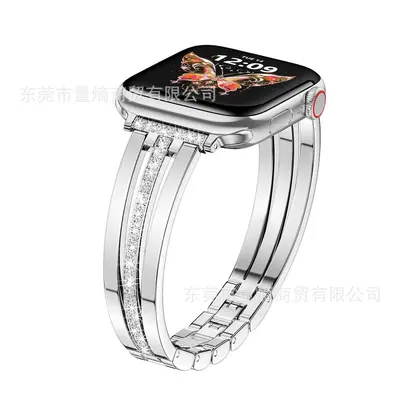 Apple Watch Tam Boy iWatch 1-11/SE/Ultra ile Uyumlu Ultra İnce Kordon, Metal Şık Bileklik