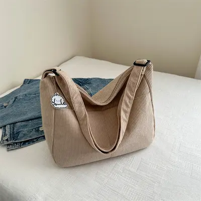 Große Damen-Umhängetasche mit Schulterriemen, minimalistischer koreanischer Stil
