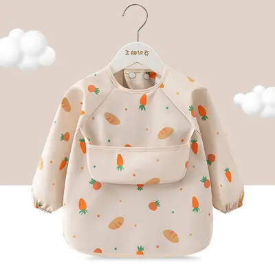 Waterproof Baby Feeding Bib Back-Opening Super Soft - 12