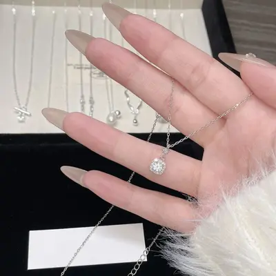 S925 gümüş inci kolye kadın, tasarımcı, minimalist - 8