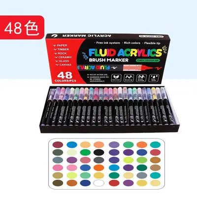 Liquid Acrylic Marker Set, Soft Tip, Press-Free, for Students and DIY Art - 9