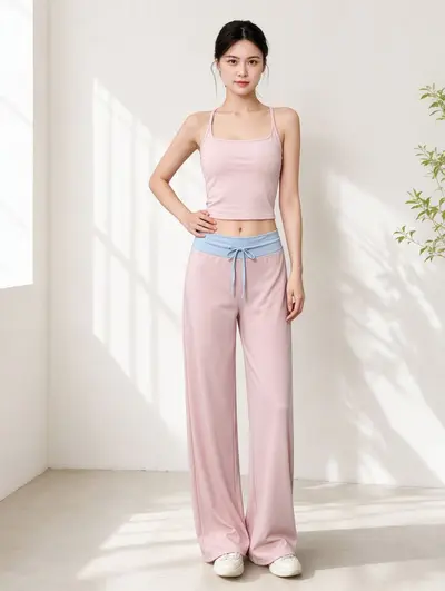Color-block wide-leg yoga pants, quick-dry fabric - 10