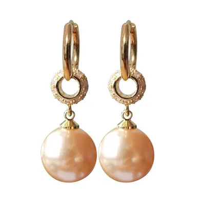 Bestseller-Ohrringe mit vollständig besetzten Strass in Champagnerfarbe, Perlendesign, Nischendesign, hochwertige Ohrklemmen, elegante und einzigartige Ohrhänger, stilvolle Ohraccessoires
