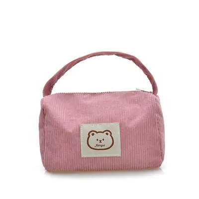 Einfarbige Kosmetiktasche als Handtasche, minimalistischer koreanischer Stil - 11