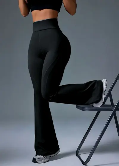 High-Waist Flare Yoga Pants for Women, Hip-Lifting Bare-Feel Sports Pants