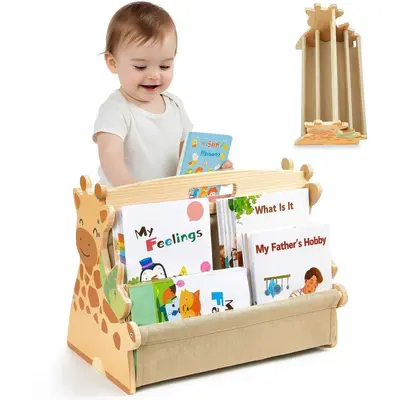 Grenzüberschreitender massiver Holzregal-Ablageregal Kindergarten-Spielzeugschrank Spielzeugaufbewahrungsregal Montessori-Kinderregal Bilderbuchregal - 10