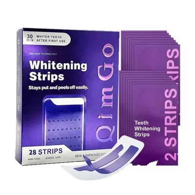 V34 Purple Teeth Whitening Strips, Yellow Stain Removal Dry Strips