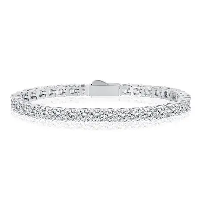 4-mm-Zirkonia-Tennisarmband mit Federverschluss, modernes Design