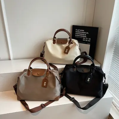 New Large-Capacity Travel Bag Nylon Tote Handbag Unisex Casual Commute Shoulder Crossbody Gym Bag