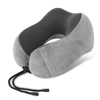 U-Shaped Memory Foam Travel Neck Pillow for Airplane Sleep