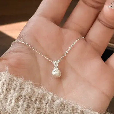 S999 Sterlingsilber Glücksbeutel Halskette Chinesischer Stil
